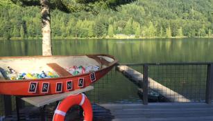 Drinks in a canoe