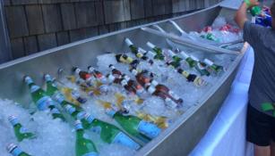 Icy drinks in a canoe