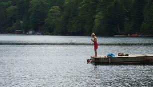 A diver on the dock