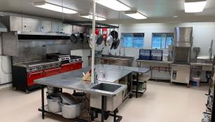 The kitchen in the Main Lodge