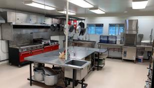 The kitchen in the Main Lodge